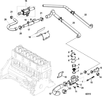 Thermostat Housing Gasket for Mercruiser 3.0L (1990-2000)