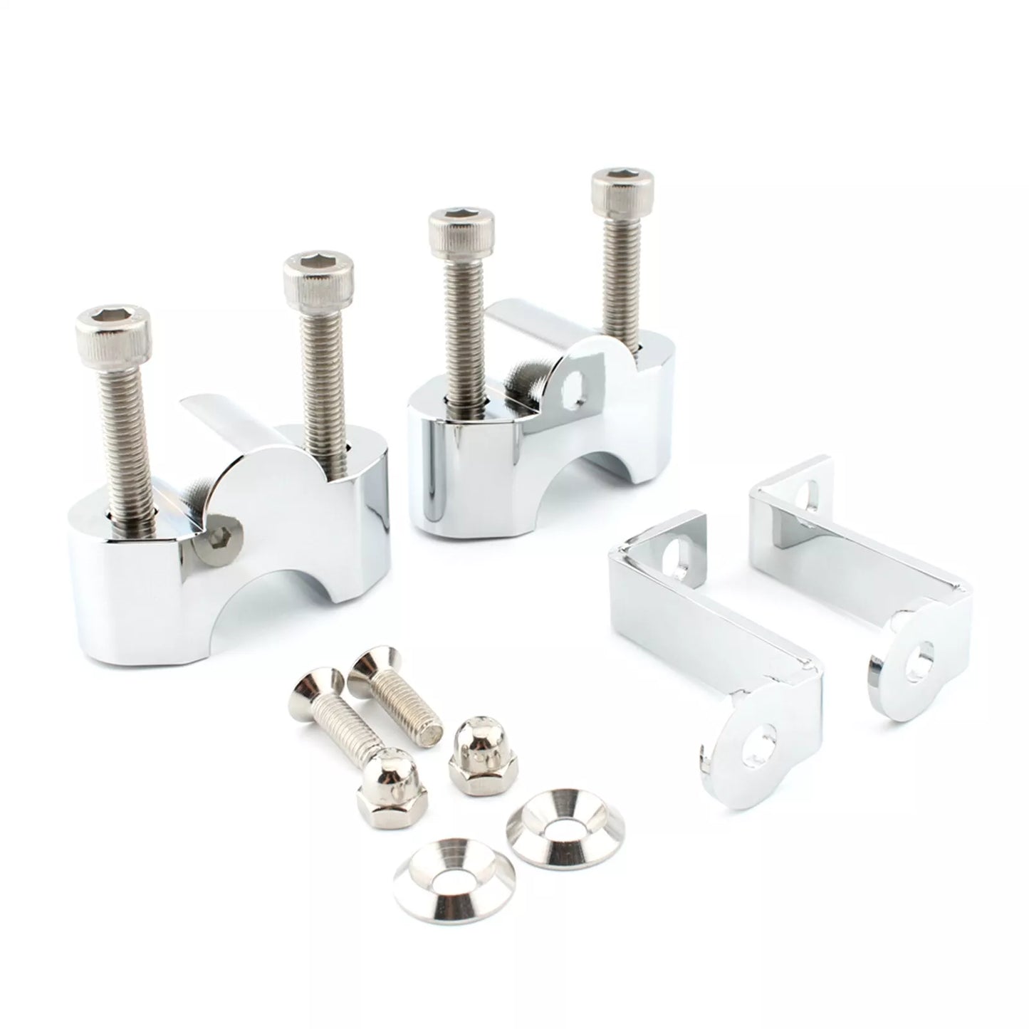 Handlebar Riser Clamp Kit for BMW R18 (2020-2023) Chrome