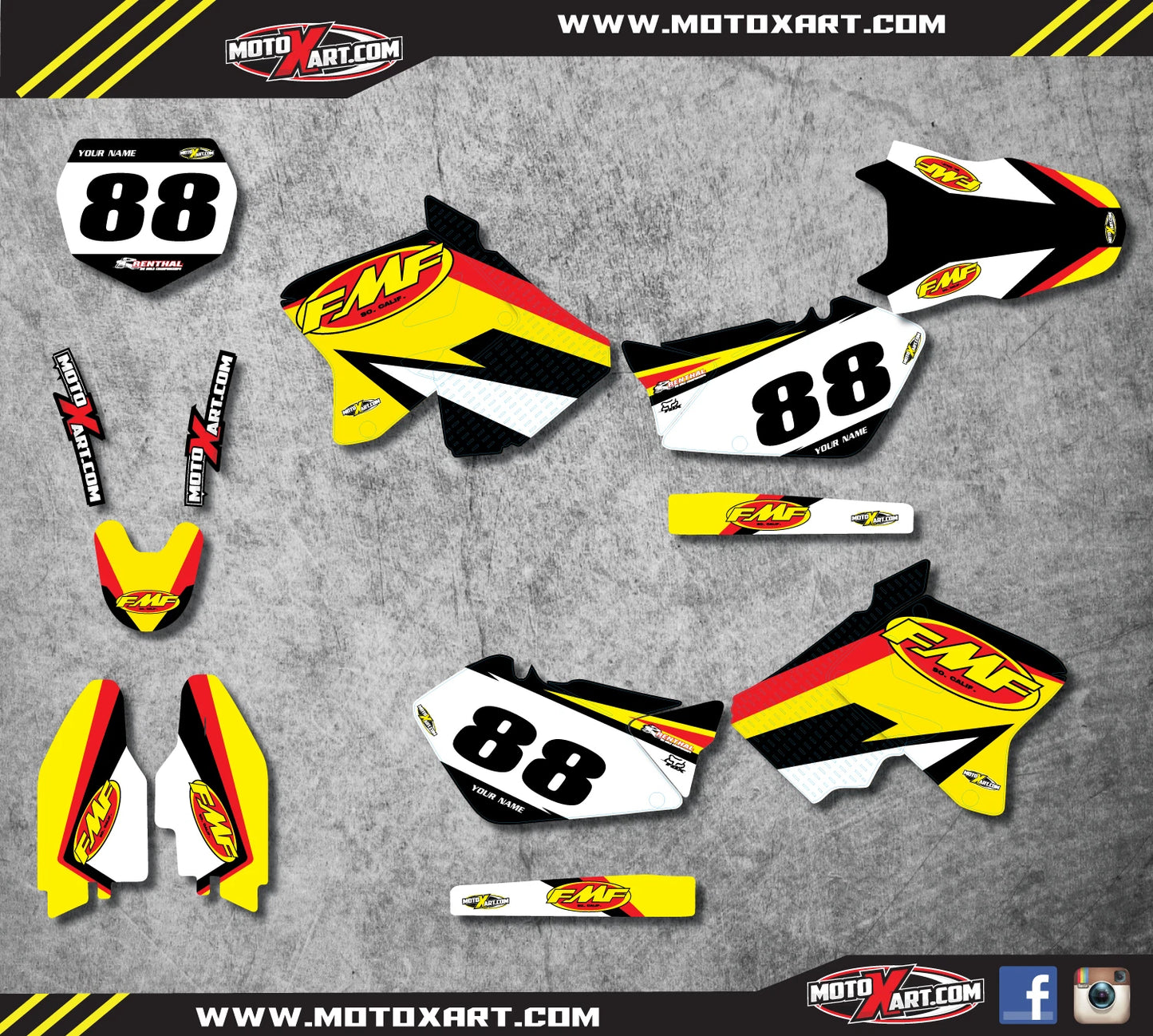 Custom Sticker Kit for Suzuki RM 125 250 (2001-2016) - Thermal Style Decals