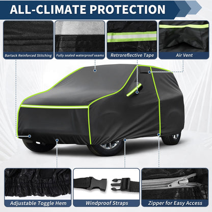 Waterproof All Weather Car Cover for Jeep Grand Cherokee (2002-2023) Black