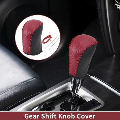 Red Faux Leather Gear Shift Knob Cover for Subaru Forester (2006-2012)