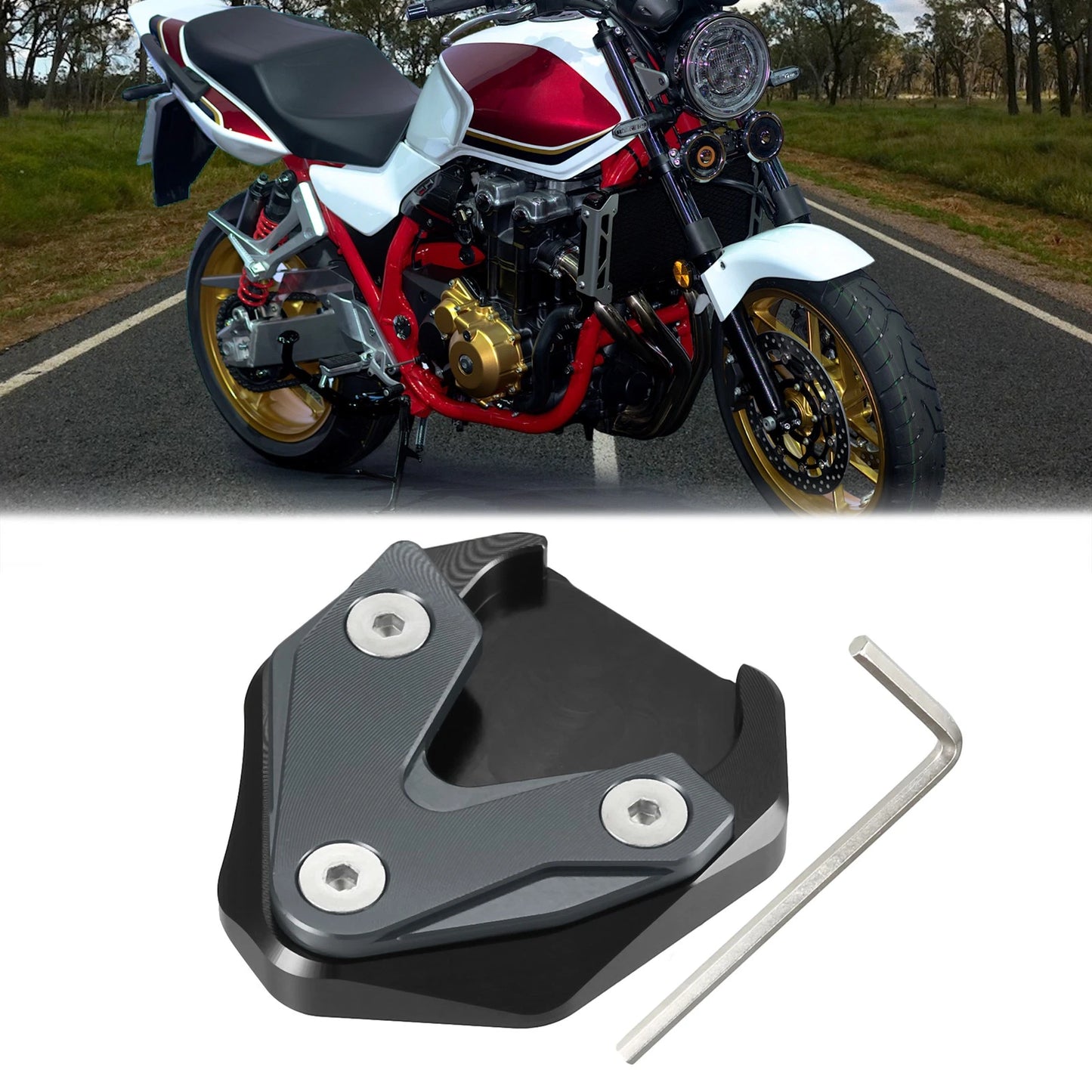 Set Motorcycle Kickstand Pad for HONDA CB1300 (2020–2023)