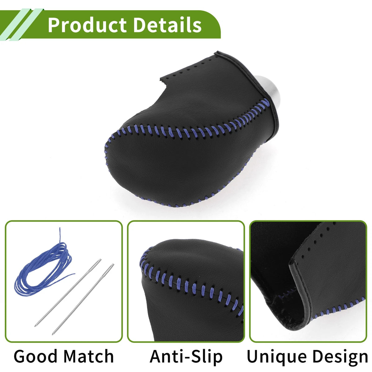 Blue Faux Leather Gear Shift Knob Cover for Nissan Rogue (2017-2020)
