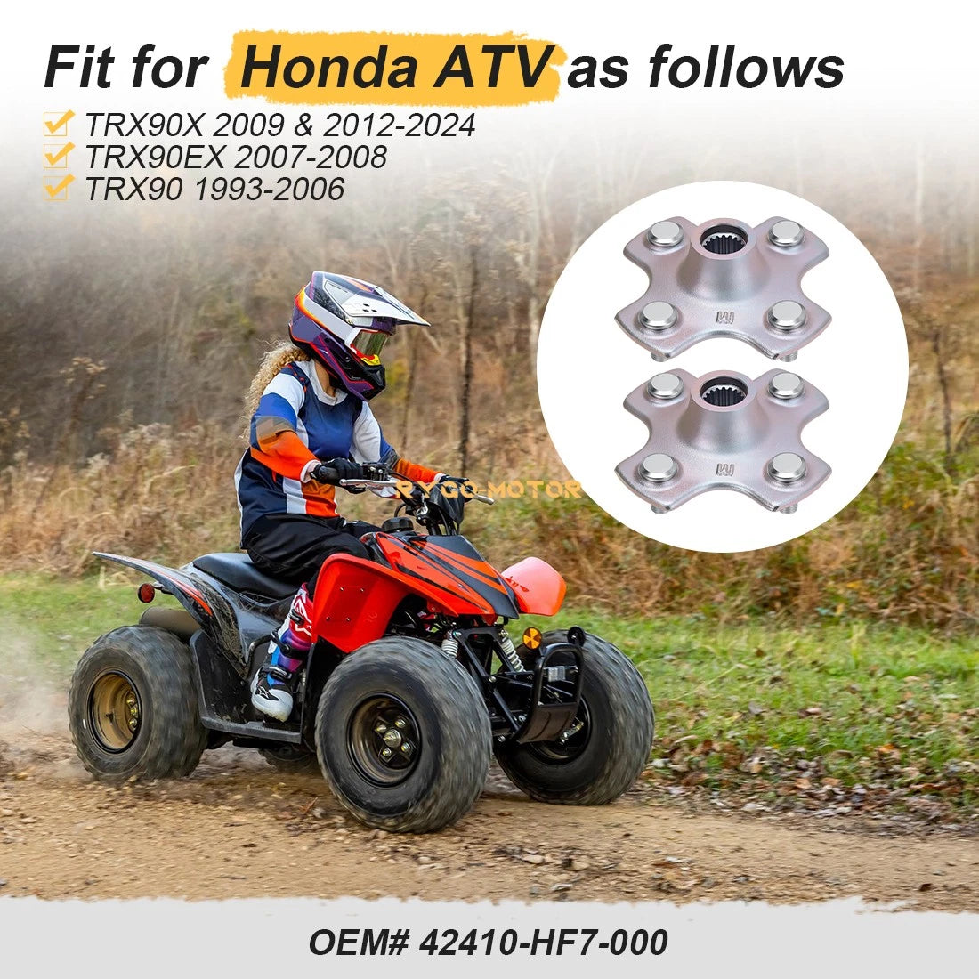 2 x Rear Wheel Hubs for Honda TRX90X (1993–2006)