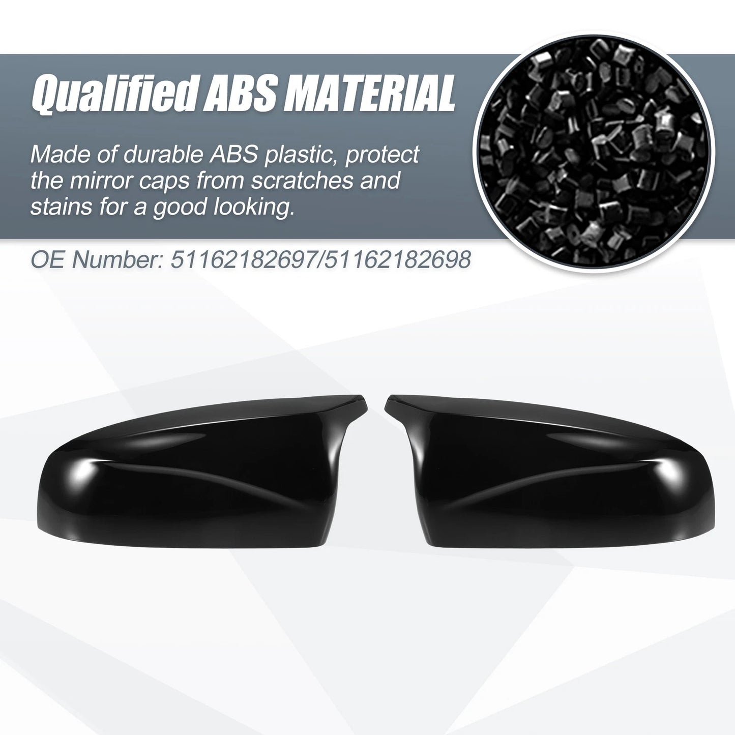 Gloss Black Rearview Mirror Cover for BMW X5 X6 E70 E71 (2008-2013)