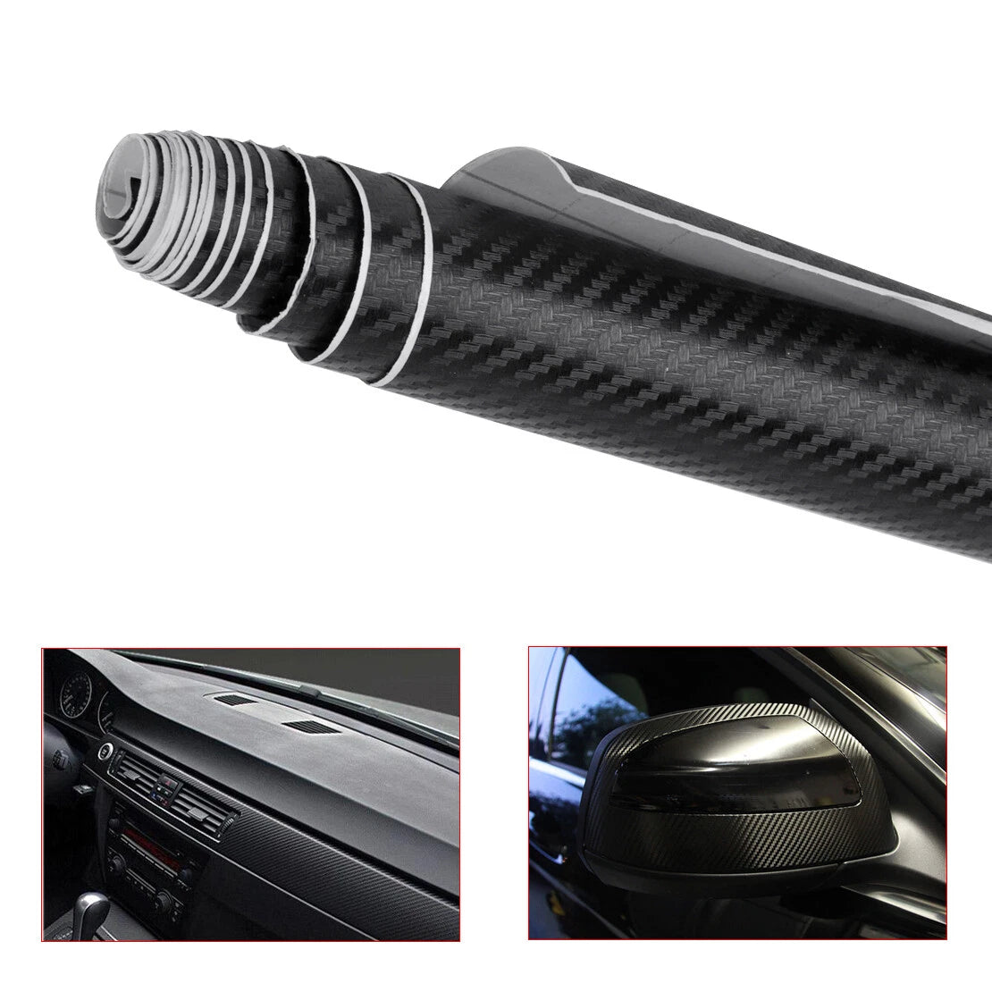 3D Carbon Fiber Car Interior Wrap Film Protector Sticker 27M x 30cm