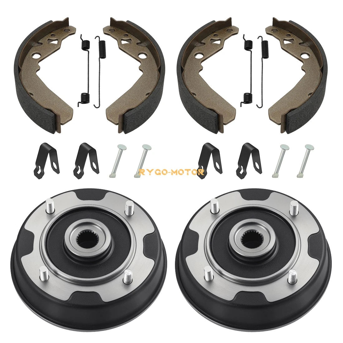 Rear Wheel Brake Drum & Shoes 2 x for Kawasaki Mule 550 KAF300C (1997–2004)