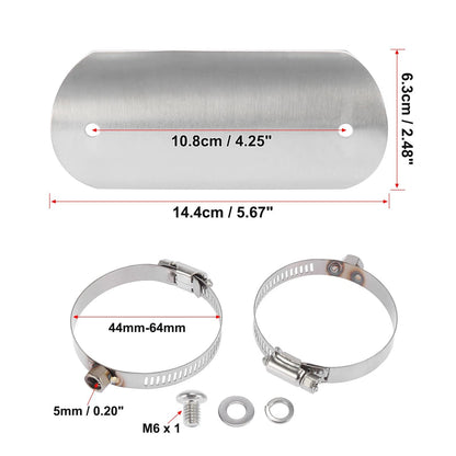 Exhaust Muffler Pipe Heat Shield Set for Motorcycle Silver Tone