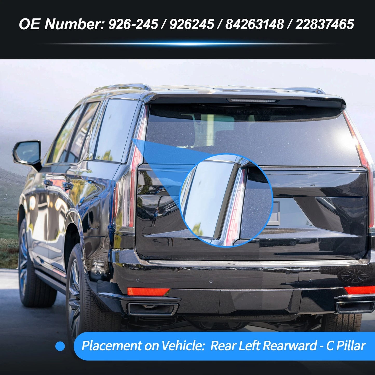 Rear Left C Pillar Window Cover Trim for Chevrolet Tahoe (2015 - 2018)