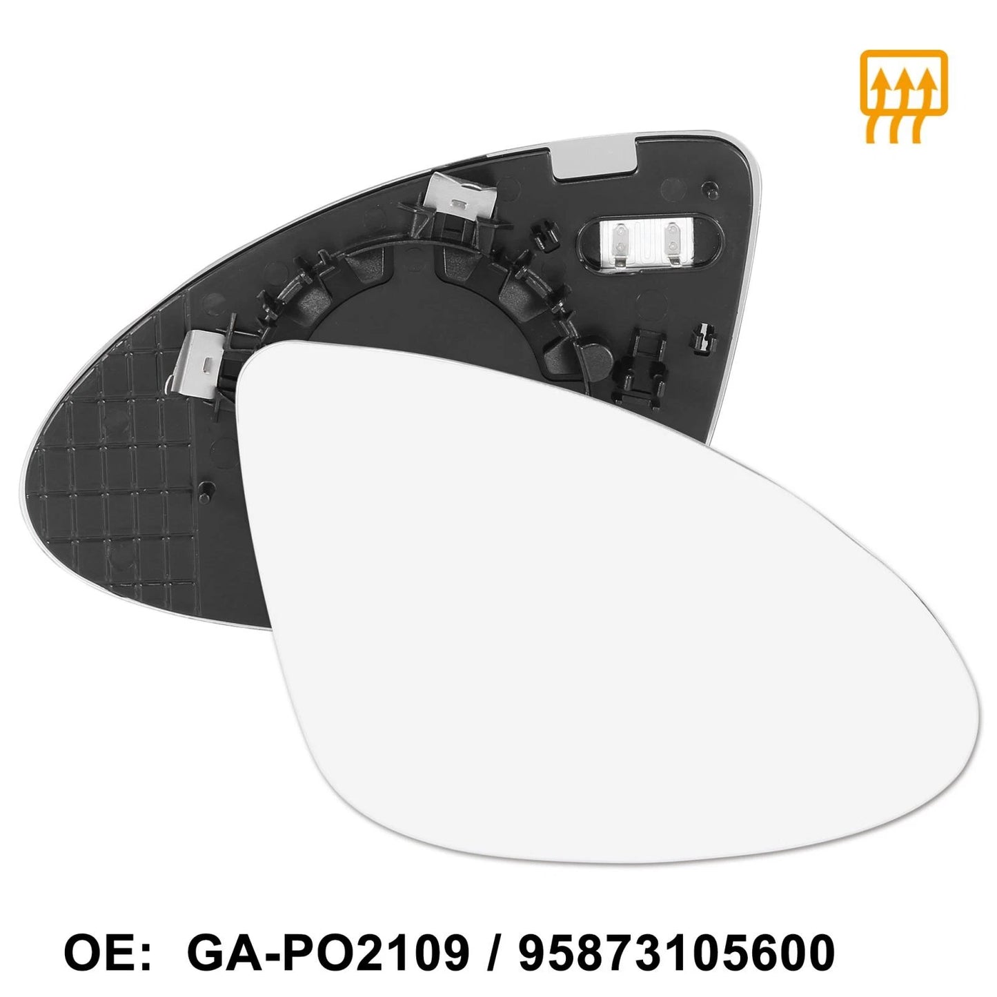 Mirror Glass Heated w/ Backing Right Side RH for Porsche Cayenne (2011 - 2015)