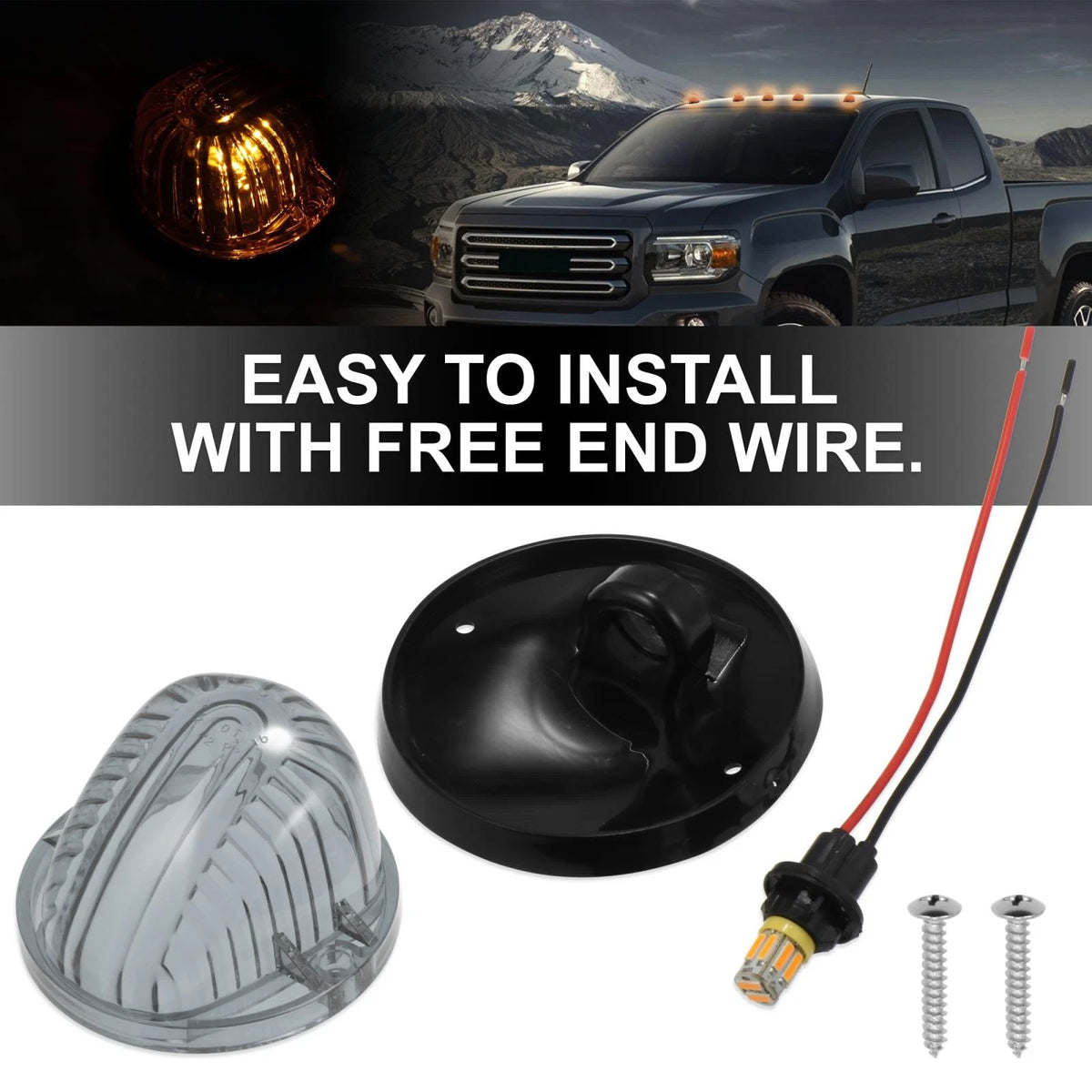 Top Cab Marker Light 5pcs Smoked Black Cover for GMC C1500 (1979 - 1984)