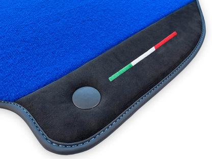Blue Floor Mats for Ferrari 458 Spider Alcantara Leather (2009-2015)