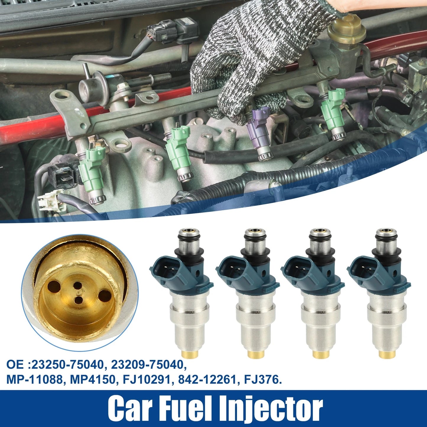 4pcs Car Fuel Injector Nozzle for Toyota Tacoma 2.4L (1995–2000)