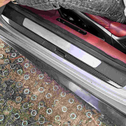 Soft Carbon Fiber Door Sill Strip Cover Trim for Porsche 911 992 2019-2023
