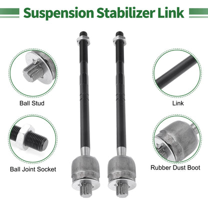 8 Pcs Front Suspension Kit Tie Rod Ends & Sway Bar Links for Ford
