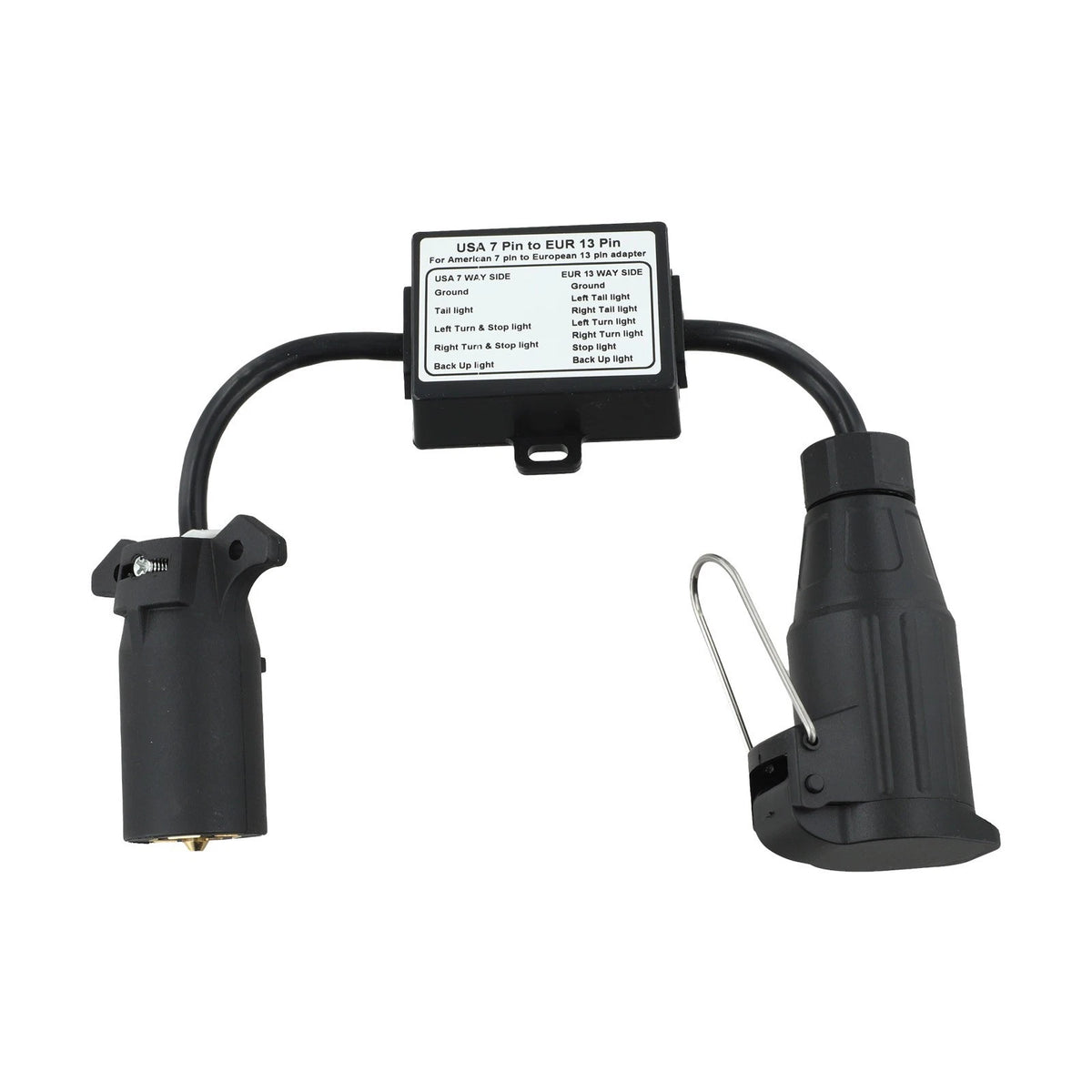 7Way Plug European 13Pin Round Trailer Light-Converter for US Vehicle