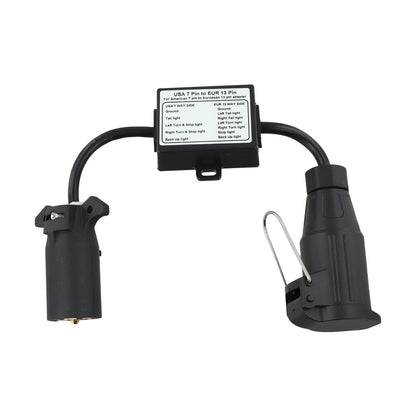 7Way Plug European 13Pin Round Trailer Light-Converter for US Vehicle