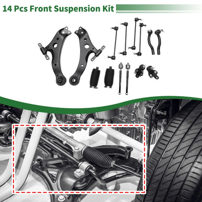 14 Pc Front Lower Control Arms for Toyota Camry (2007-2011)