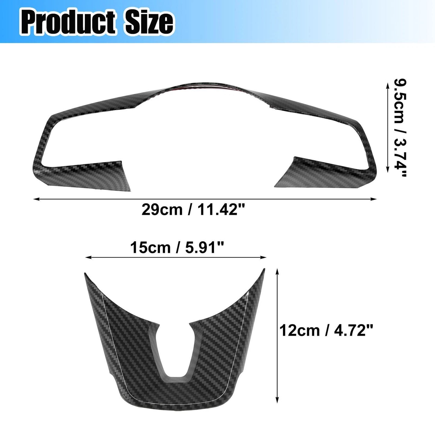 Carbon Fiber Pattern Black Interior Steering Wheel Covers for Kia