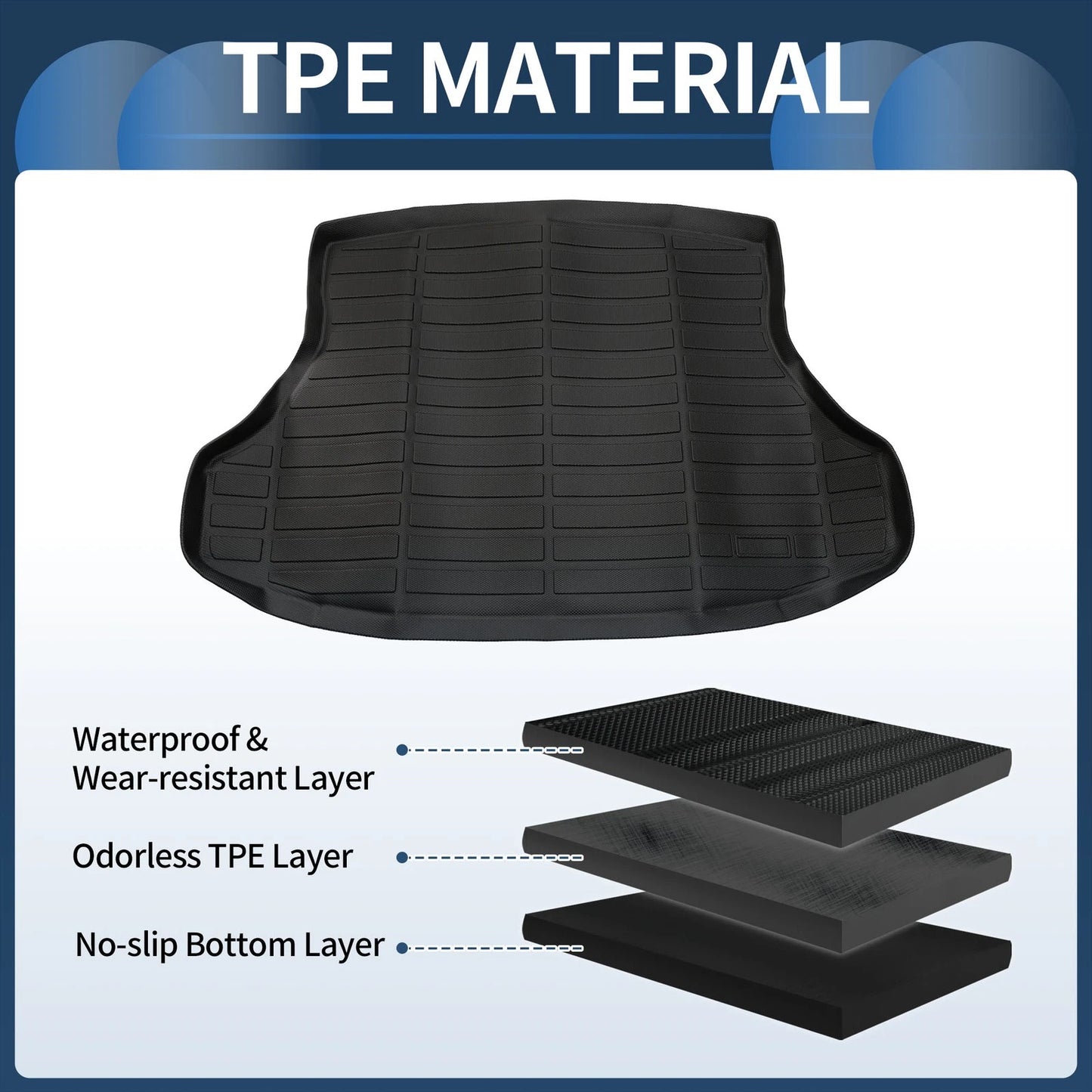 Trunk Mat Acura RDX TPE Cargo Liner Replacement Black (2019 - 2025)