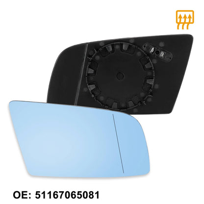 Heated Blue Mirror Glass Replacement Right Side for BMW 550i 525i 545i (2006-2010)