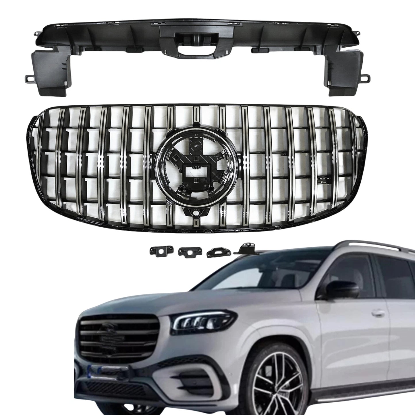 Front Bumper Grille Cover for Mercedes Benz X167 GLS450 500 580 (2024)