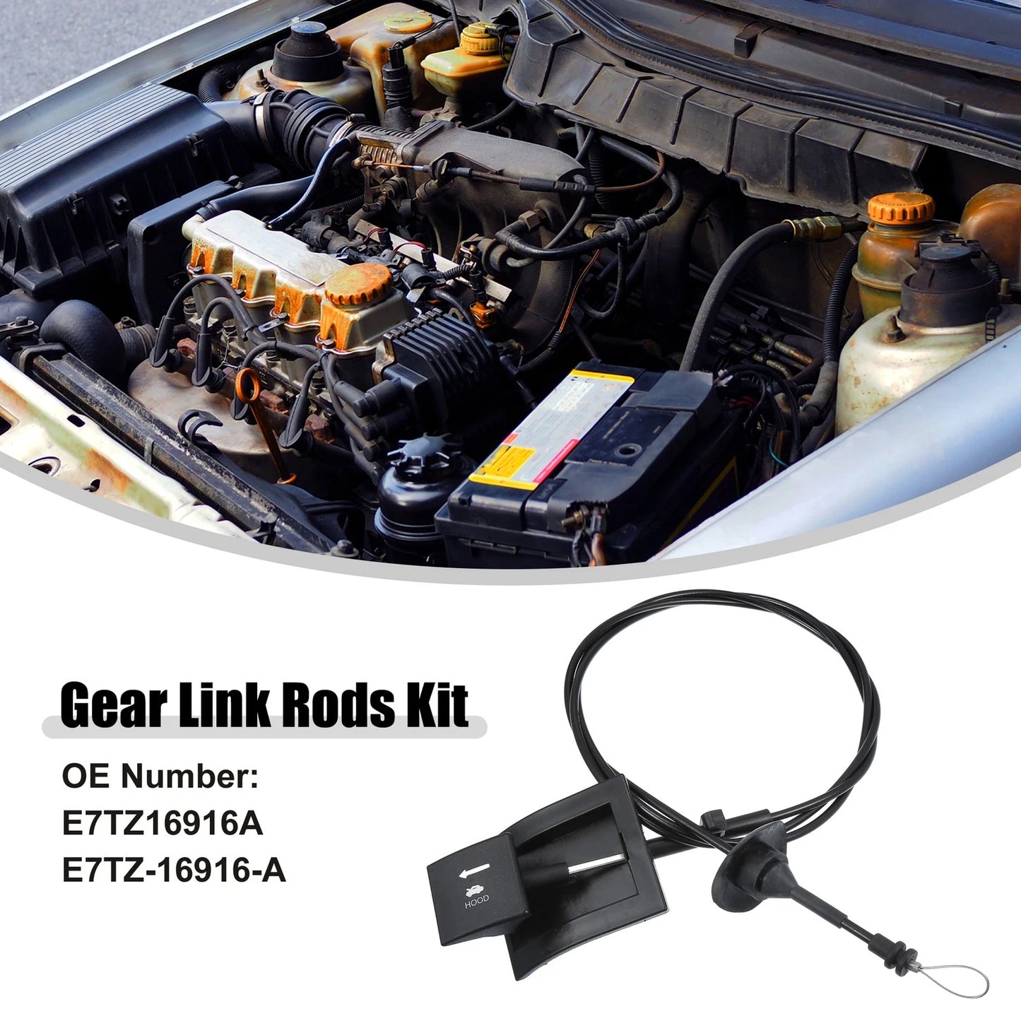 Hood Latch Release Cable for Ford F-150 (1987-1991)