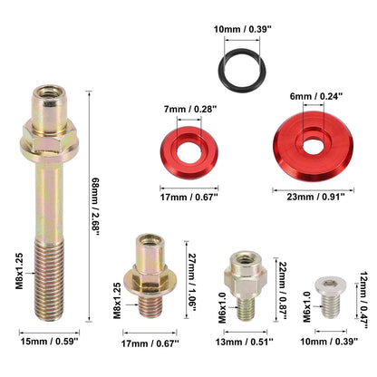 Engine Valve Cover Washer Bolt Kit Red for Honda B-Series B16A2 B16A3 B17A1 (1996-2000)