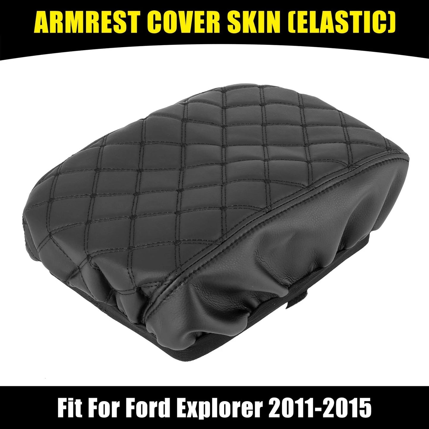 Center Console Lid Armrest Cover for Ford Explorer (2011-2015) Black