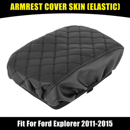 Center Console Lid Armrest Cover for Ford Explorer (2011-2015) Black