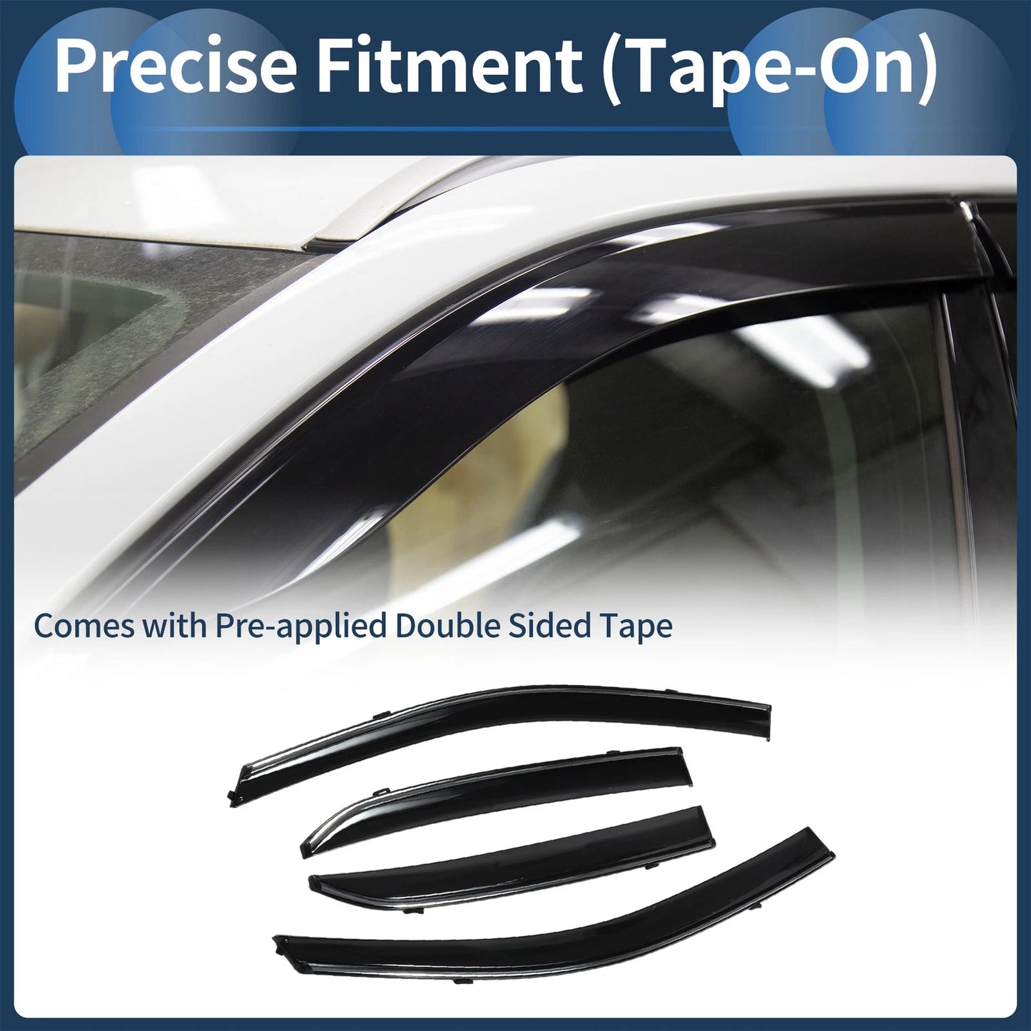 Window Deflectors 1 Set Side Window Vent Visors for Toyota Corolla (2009–2009)