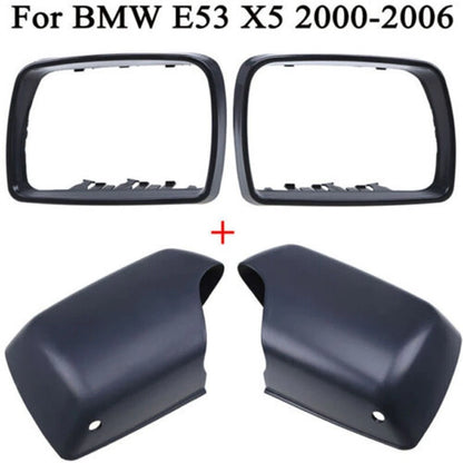 4 x Wing Door Mirror Cover Casing with LED Hole Parts for BMW X5 (2000–2006)