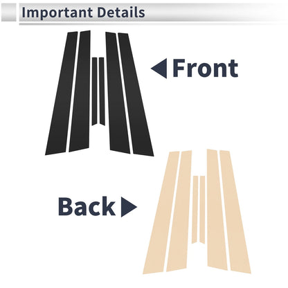 6 Pcs Door Pillar Window Trim for Mazda 6 (2003-2007) Black