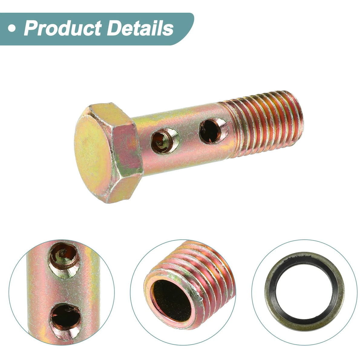 2 x Bolt Screw / M12x1.5 45mm / 6 Hole Hollow with Washer for Motorcycle