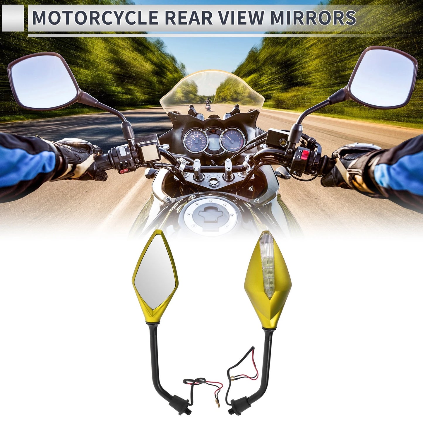 2 x Rear View Mirrors for Motorcycle