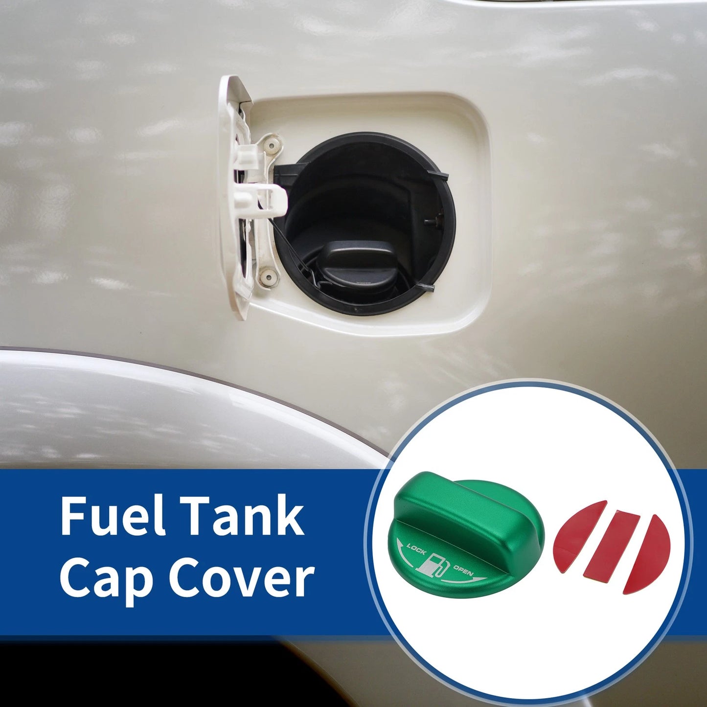Gas Fuel Tank Cap Cover Trim Sticker Metal for Toyota Hiace (2004-2019)