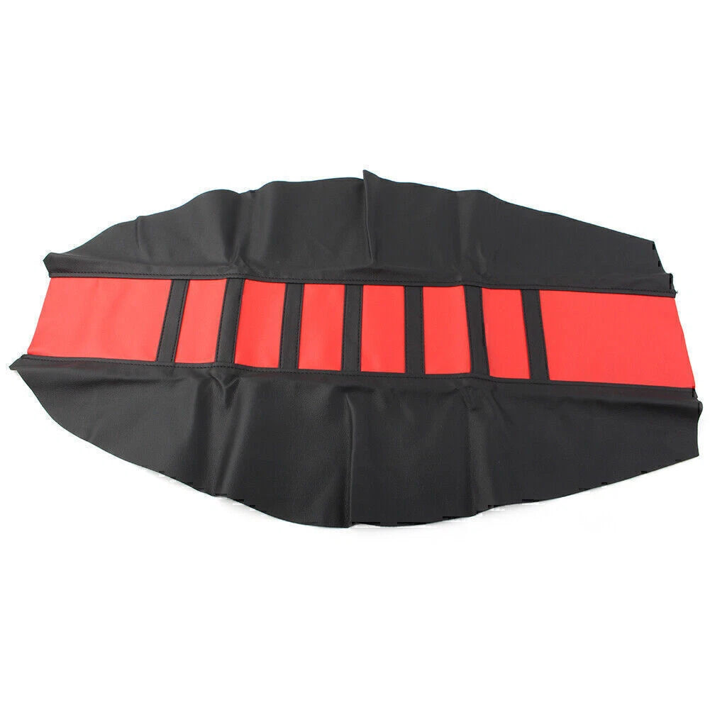 Red Pro Ribbed Rubber Gripper Soft Seat Cover for Honda, Yamaha, Suzuki