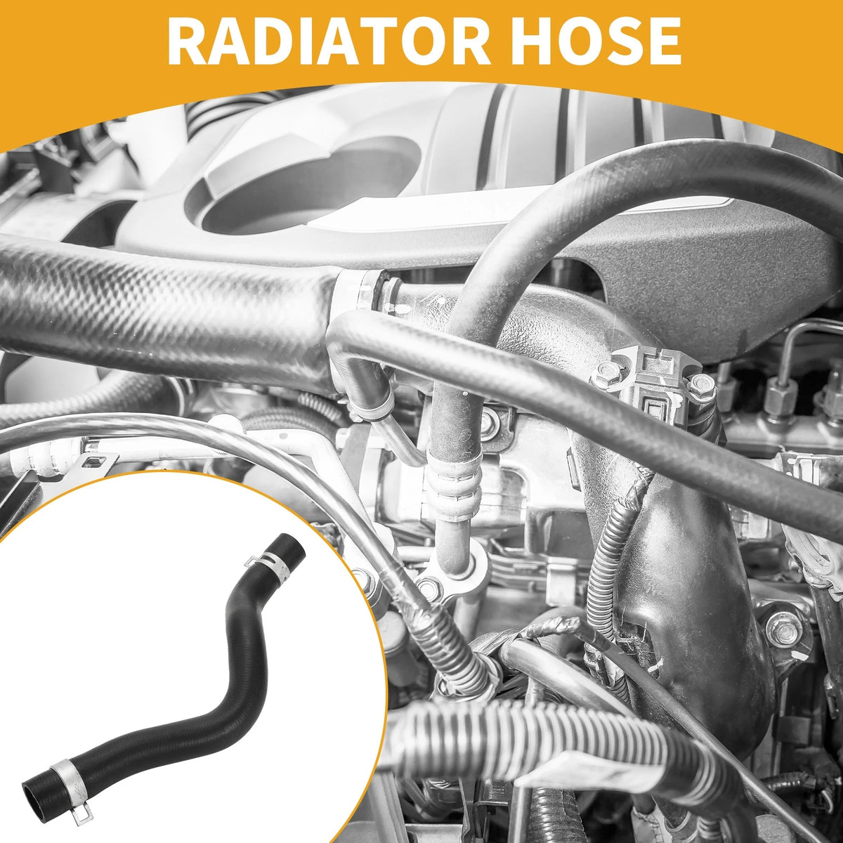 Radiator Hose for Ford Fiesta (2009-2024) Rubber Black 1 Pc