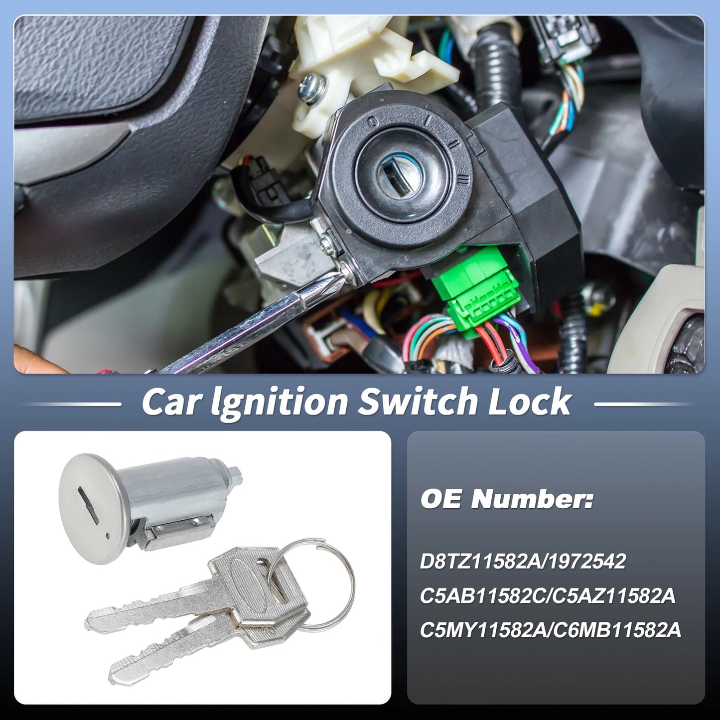 Ignition Lock Cylinder  Keys for Ford Bronco (1966-1979)