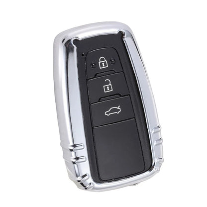 Silver TPU Car Key Remote Control Case Cover for Toyota Camry CHR Prius RAV4