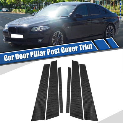 Gloss Carbon Pattern Car Door Window Pillar Post Covers for BMW 5 Series (2011-2017)