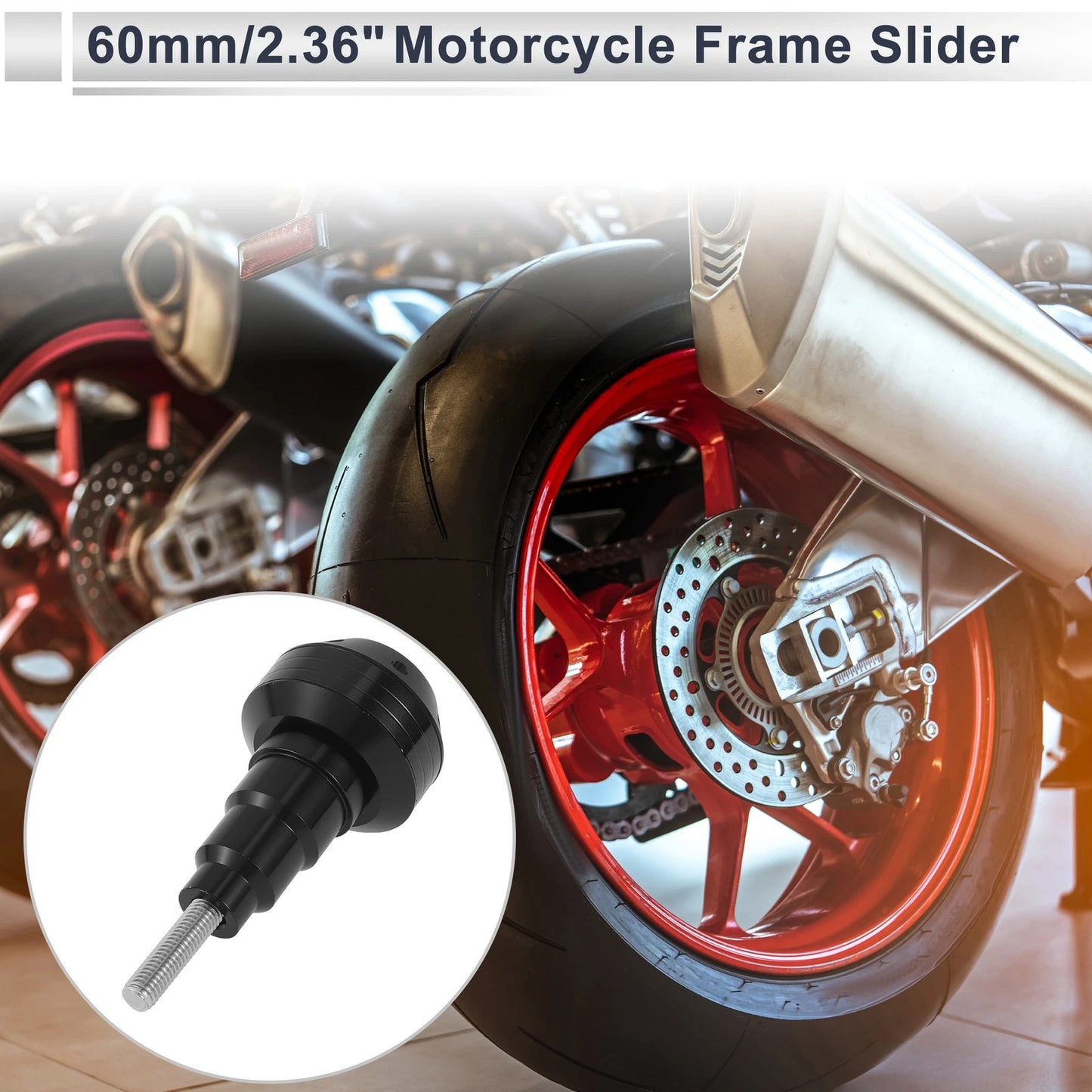 11mm Aluminum Alloy Plastic Motorcycle Slider Frame Bolt 1 Set Black for Bike