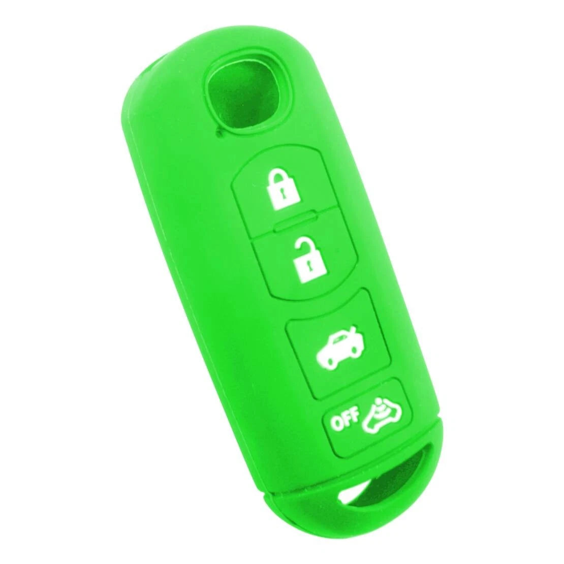 Green Silicone Key Shell Cover for Mazda 3, 5, 6, CX-5, CX-7, CX-9 (2004-2023)