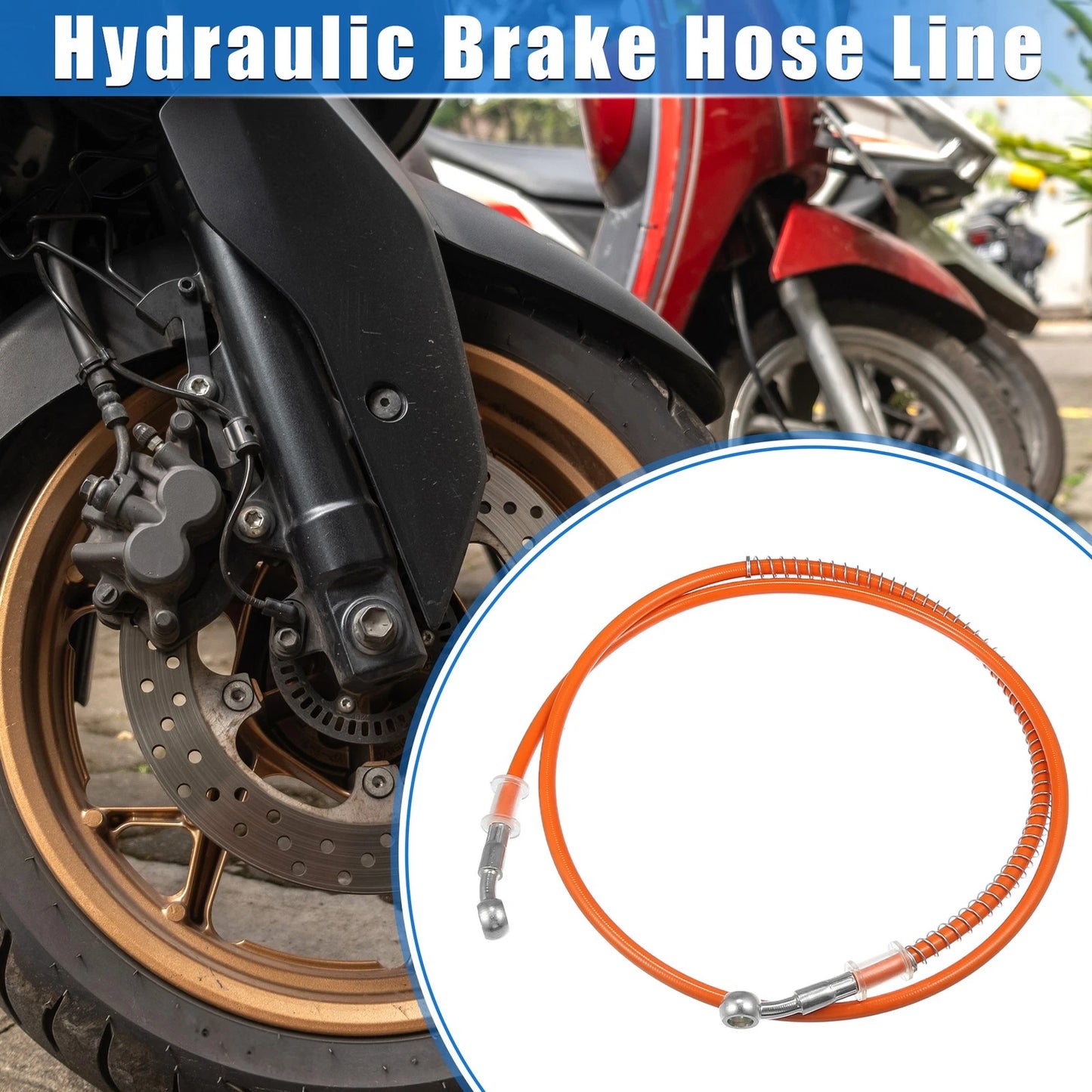 Hydraulic Brake Hose Line 10mm Orange for Motorcycle