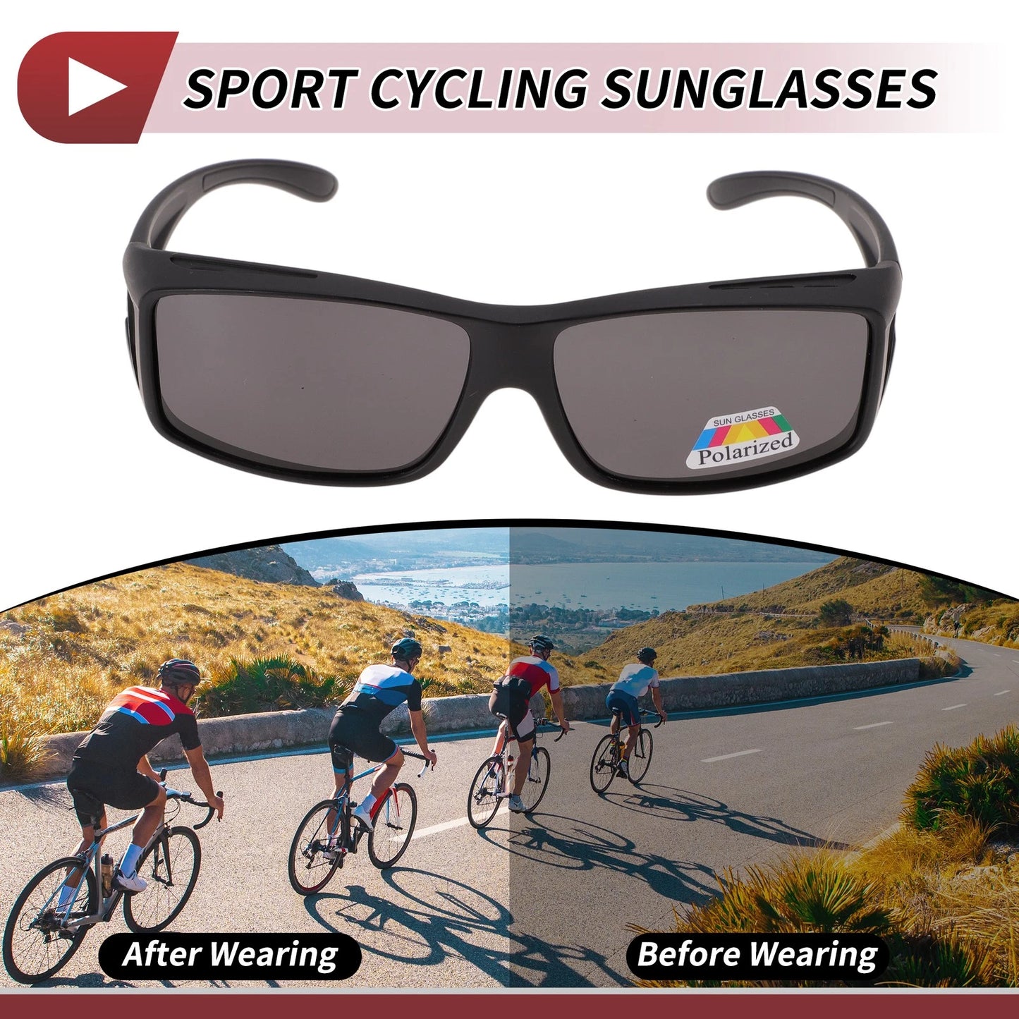 Motorcycle Riding Goggles Deep Gray Lens Black Frame Tri-acetel Cellulose