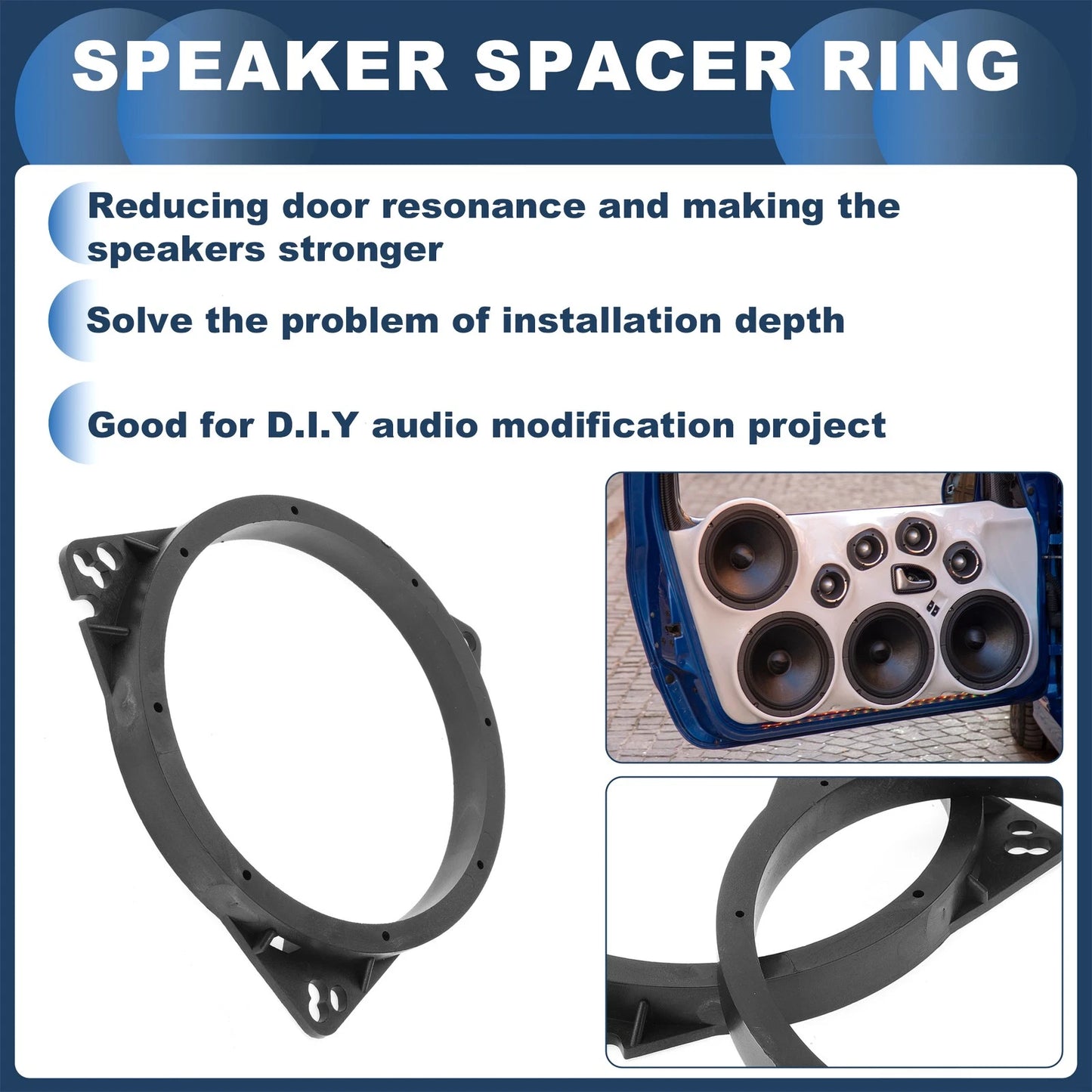 6.5" Speaker Spacer Ring Adaptor for Toyota  - 2 Pcs
