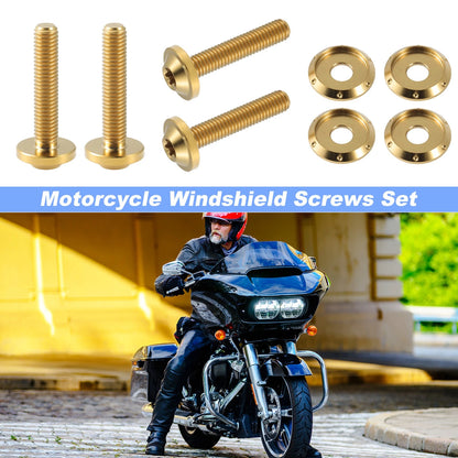 4x Motorcycle Windshield Screws Gold for Harley Touring FLTRX Road Glide (2015–2023)