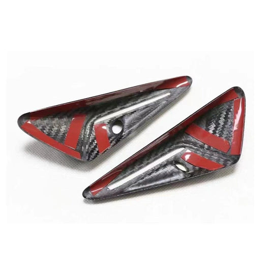 2 x Gloss Carbon Fiber Front Side Fender Covers for Tesla Model 3/Y (2020-2022)