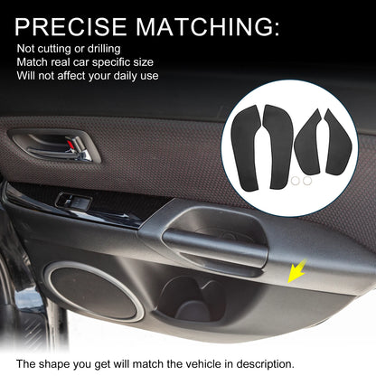 Car Door Leather Anti Kick Pad Sticker for BMW X6 (2015-2018) Black 1 Set