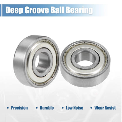 Deep Groove Ball Bearing 12x32x10mm Double Shielded Chrome Bearings 2pcs